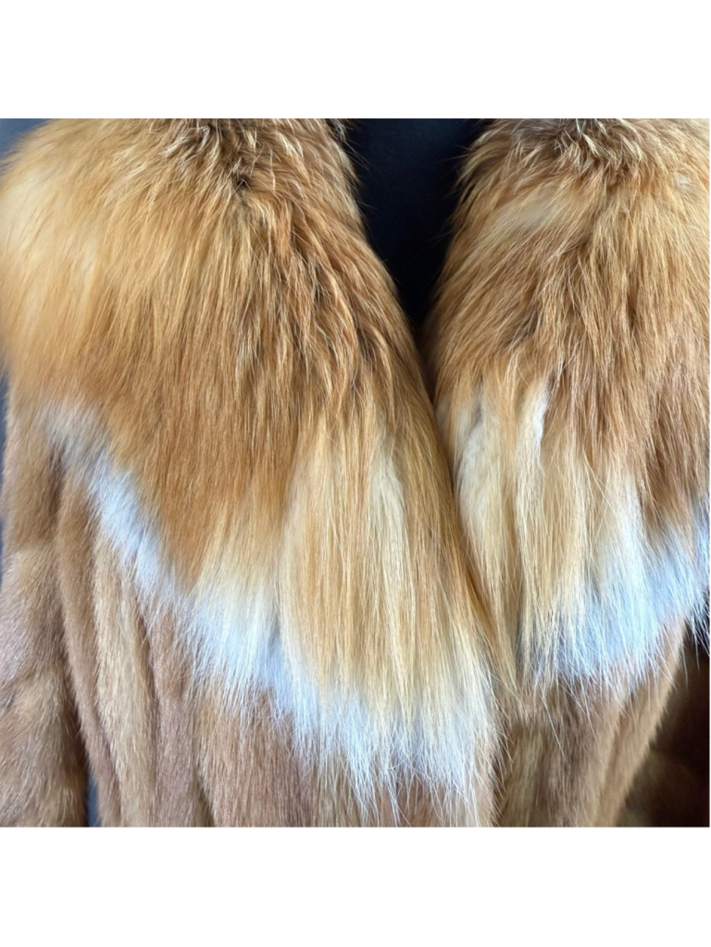 Vintage 70s Mink Fur Coat Women M Hurtig Fox Fur Collar Old Money Hollywood Glam - Picture 17 of 17